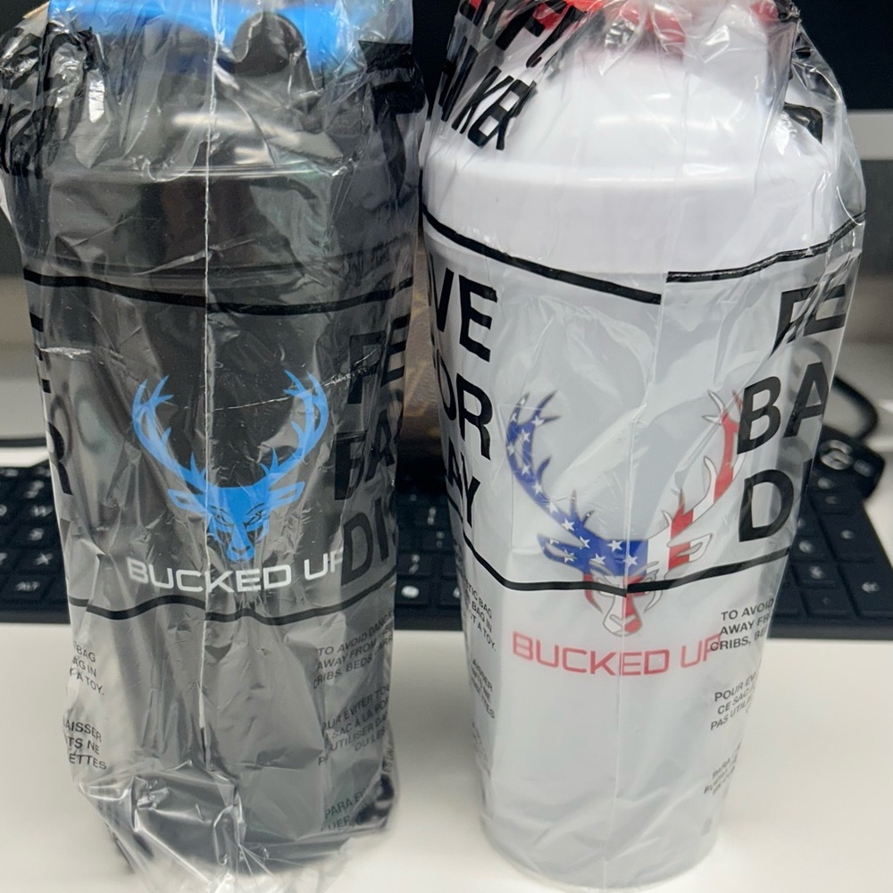 Bucked Up Black and White Shaker Bottle Set